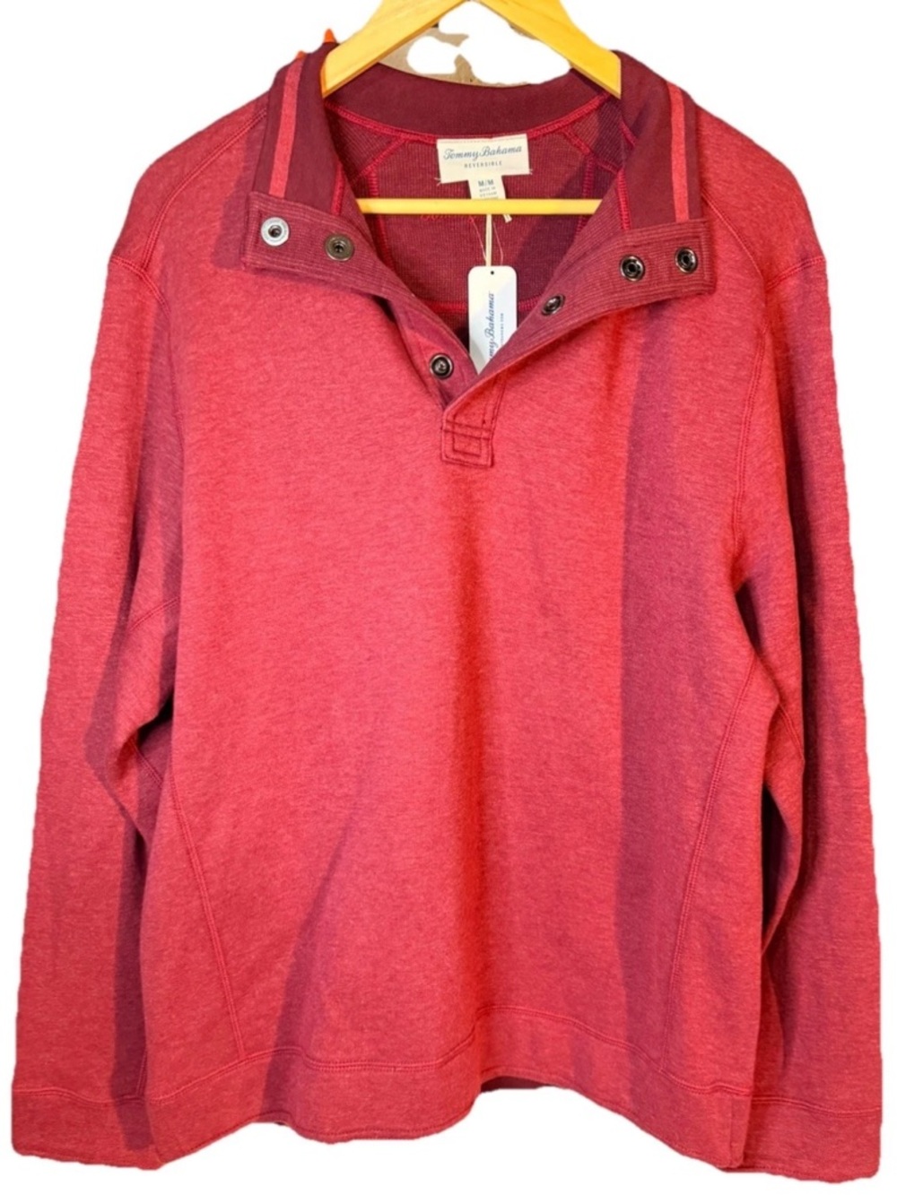 Men’s Tommy Bahama “M” Flip Coast Reversible Snap-Front Pullover 50% off Retail